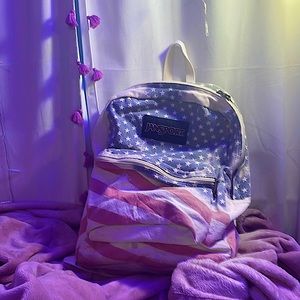 JanSport backpack, red,white,and blue